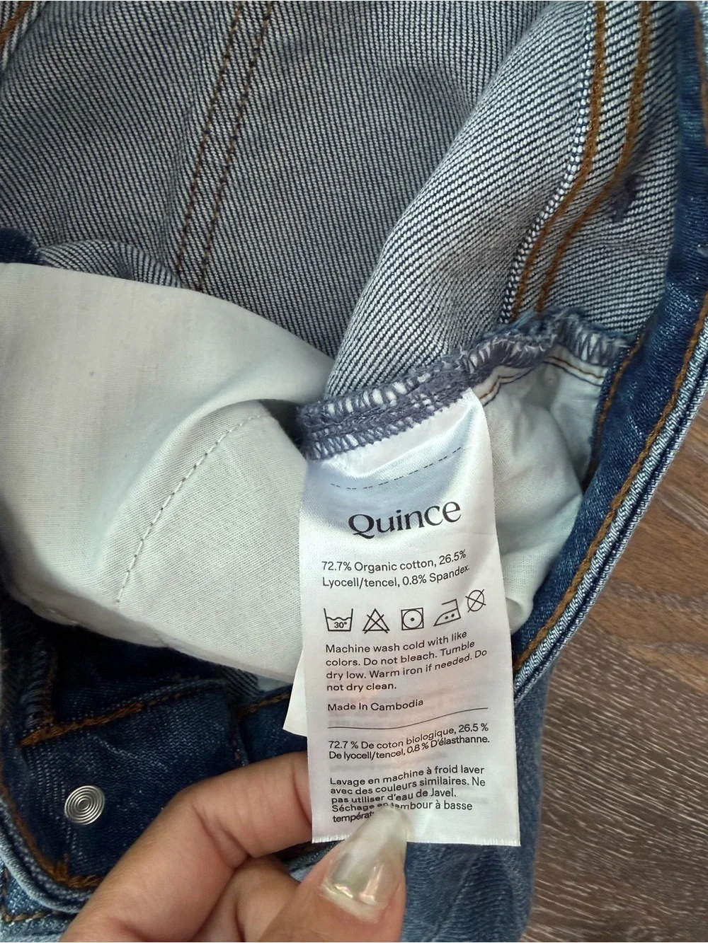 Quince Bella Stretch Relaxed Straight Jeans on Atlantic blue size 27